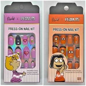 RUDE Cosmetics x PEANUTS Sally & Marcie Press-On Nails - Lot of 2 - NEW in Box
